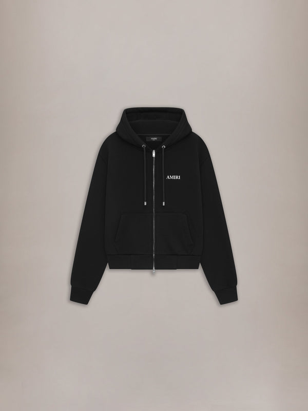 RELAXED ZIP UP HOODIE - BLACK
