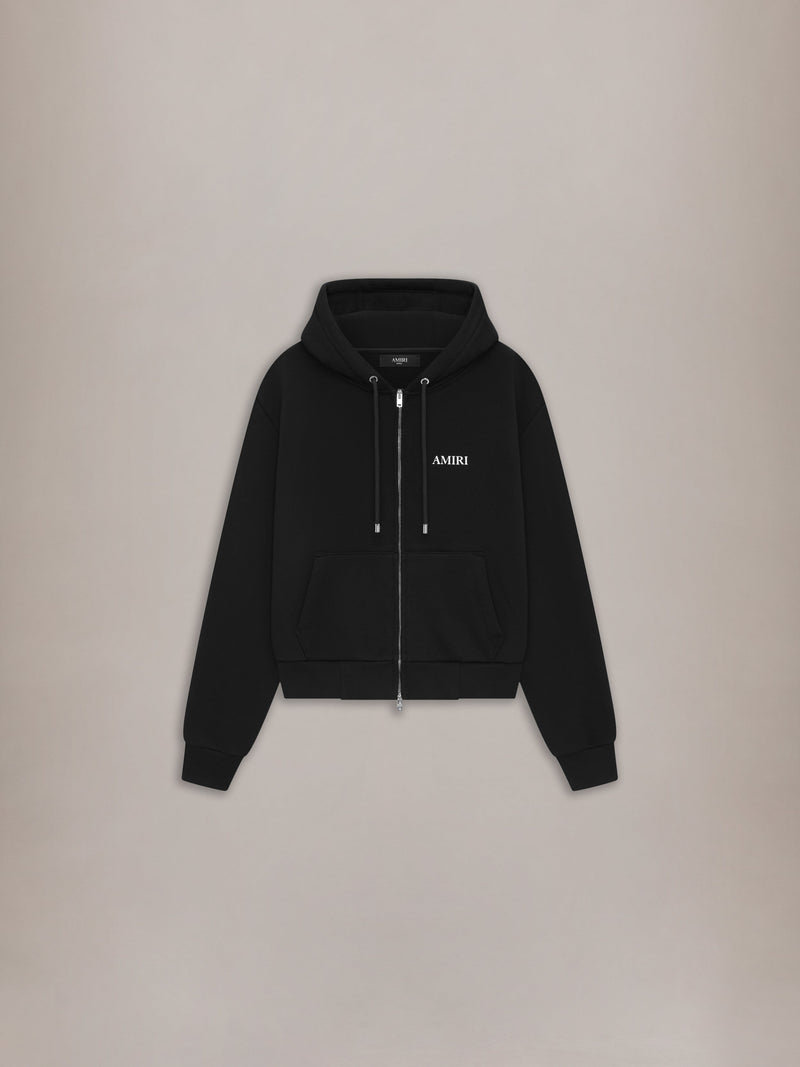RELAXED ZIP UP HOODIE - BLACK
