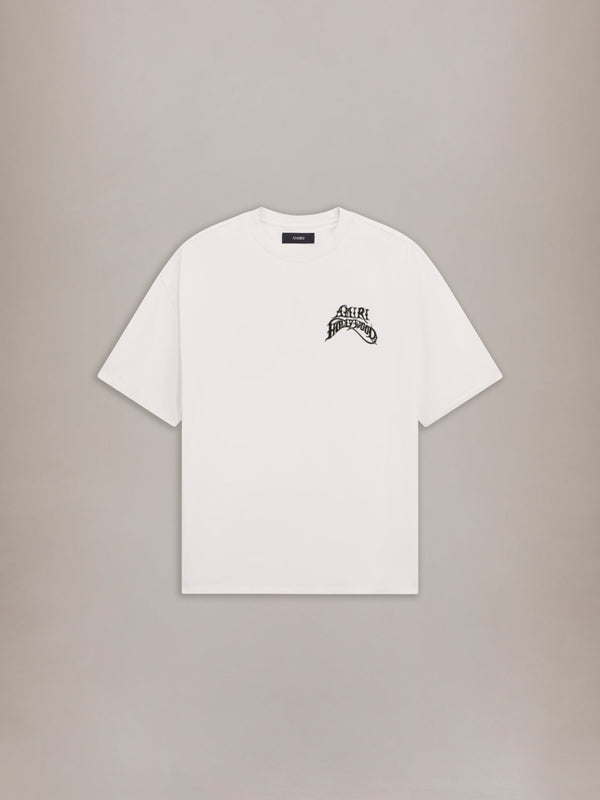 AMIRI HOLLYWOOD LIGHTWEIGHT JERSEY SKATE TEE - Ivory