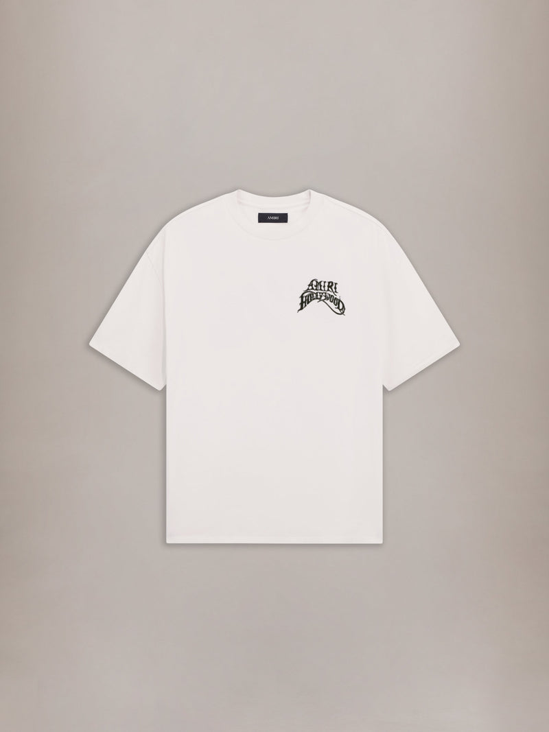 AMIRI HOLLYWOOD LIGHTWEIGHT JERSEY SKATE TEE - Ivory