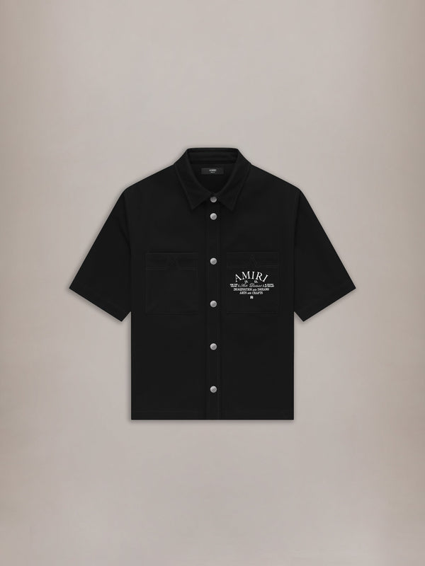 AMIRI ARTS DISTRICT CAMP SHIRT - BLACK