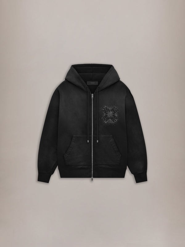 MA QUAD CRYSTAL ZIP HOODIE - Black