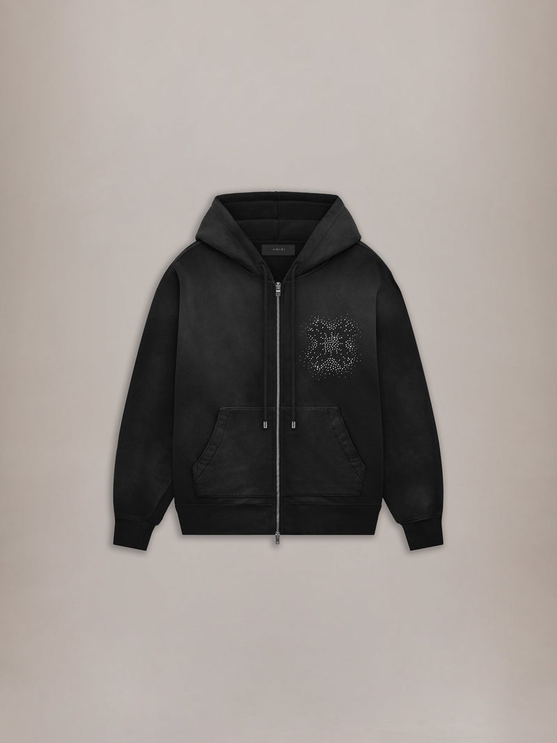 MA QUAD CRYSTAL ZIP HOODIE - Black
