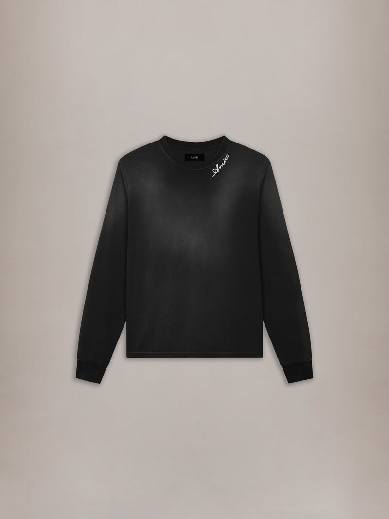 AMIRI SCRIPT OVERSIZED LONG SLEEVE TEE - Black